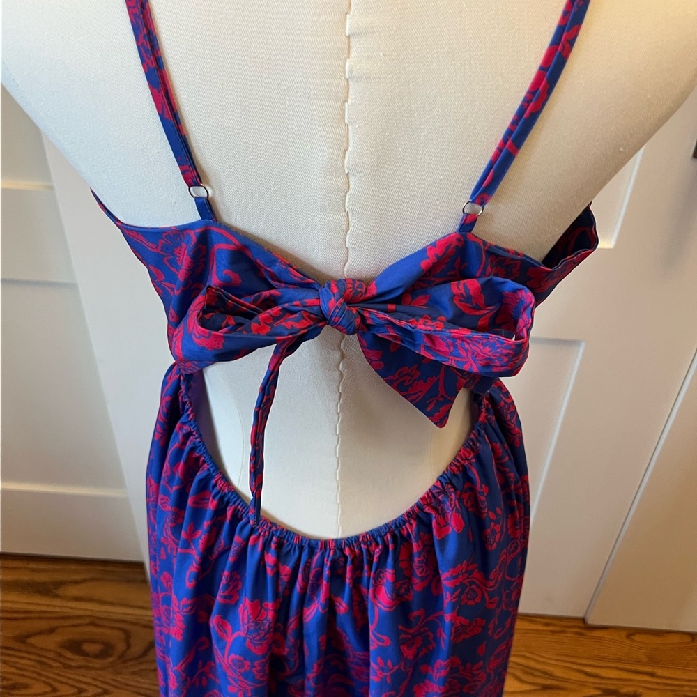 NWOT- CUPSHE Women's Maxi Dress Floral Print Twisted V Neck Blue Floral- Size L - Picture 9 of 9